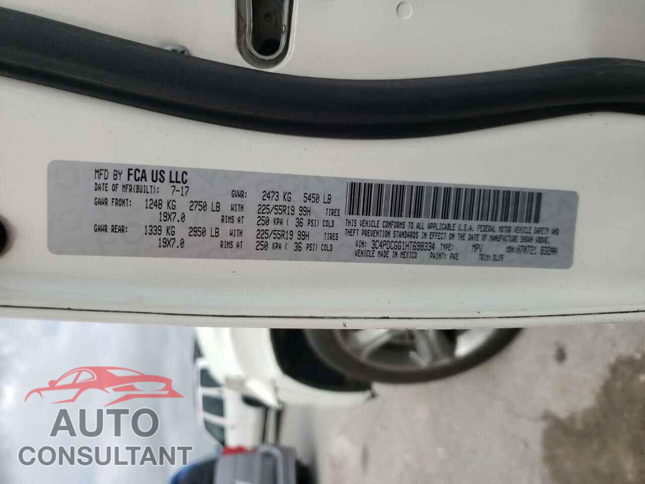 DODGE JOURNEY 2017 - 3C4PDCGG1HT698334