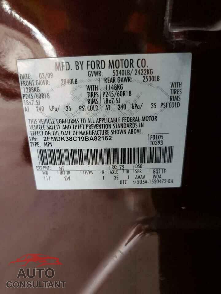 FORD EDGE 2009 - 2FMDK38C19BA82162