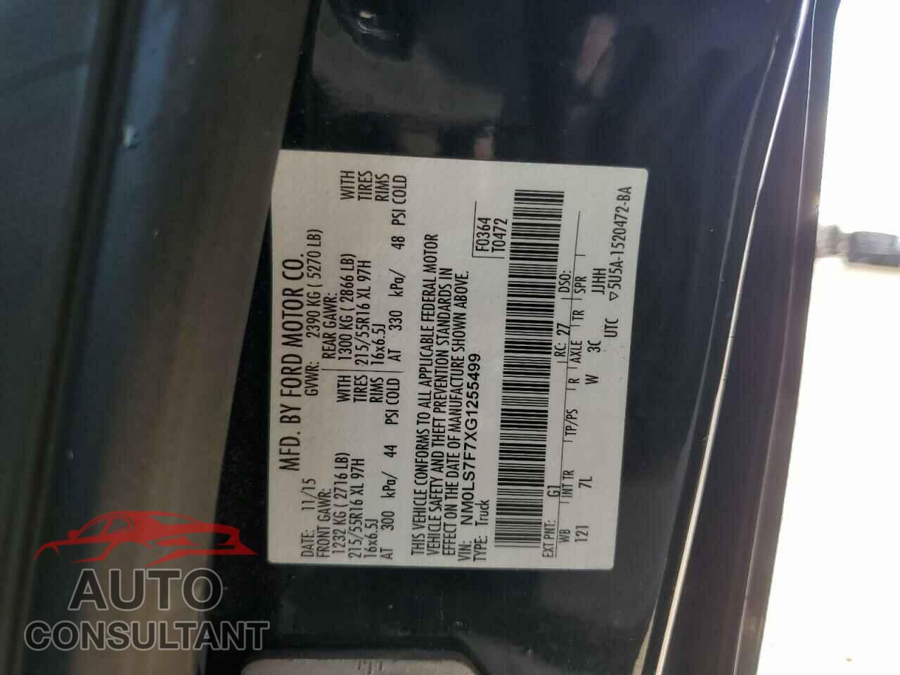 FORD TRANSIT 2016 - NM0LS7F7XG1255499