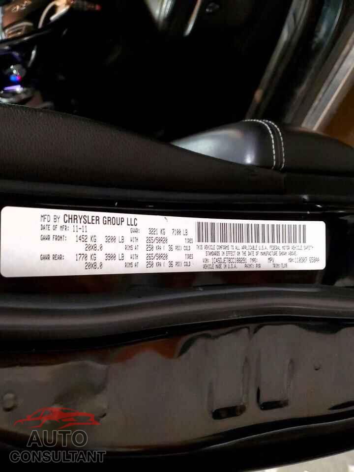 DODGE DURANGO 2012 - 1C4SDJET8CC188291