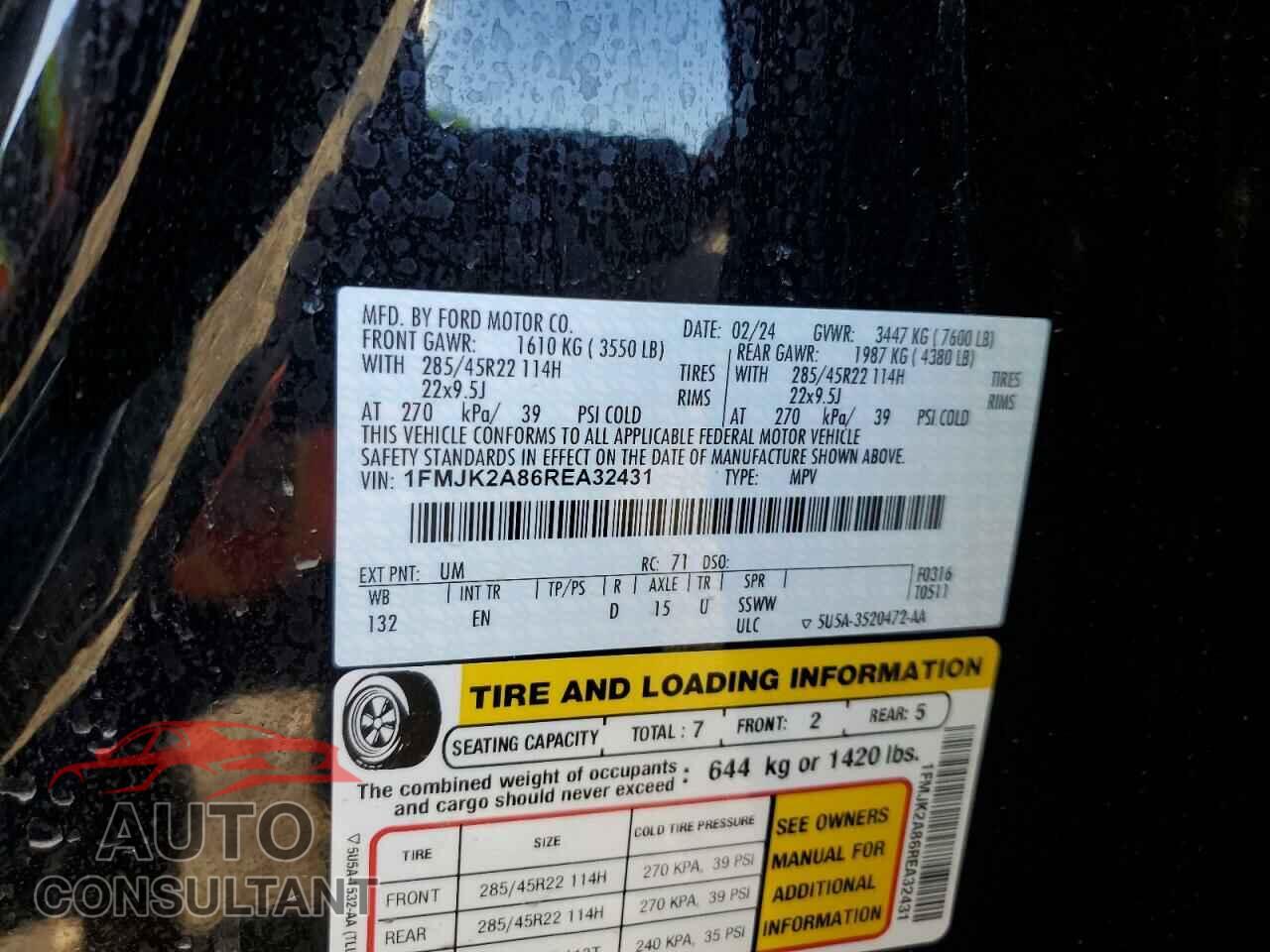 FORD EXPEDITION 2024 - 1FMJK2A86REA32431