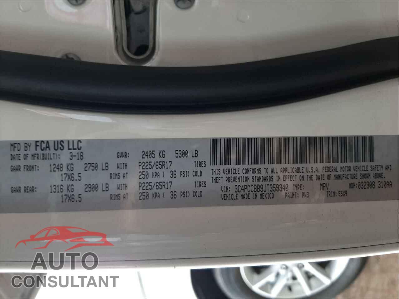 DODGE JOURNEY 2018 - 3C4PDCBB9JT359340