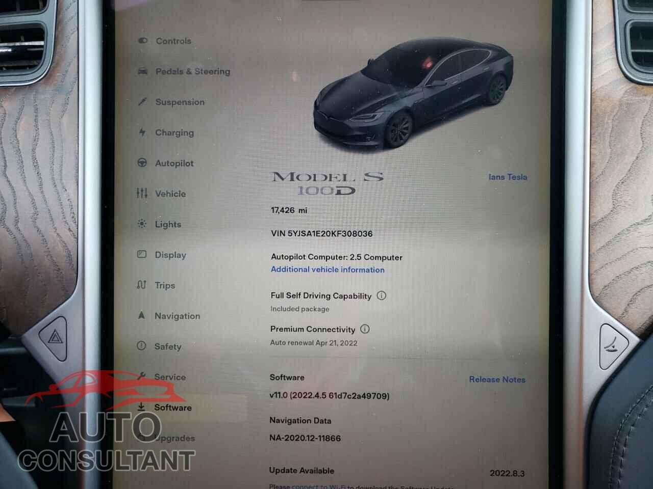 TESLA MODEL S 2019 - 5YJSA1E20KF308036