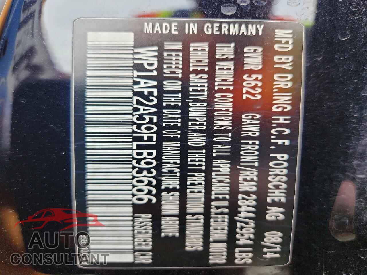 PORSCHE MACAN 2015 - WP1AF2A59FLB93666