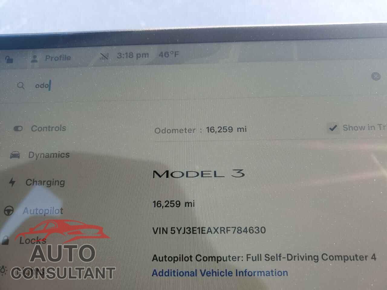 TESLA MODEL 3 2024 - 5YJ3E1EAXRF784630
