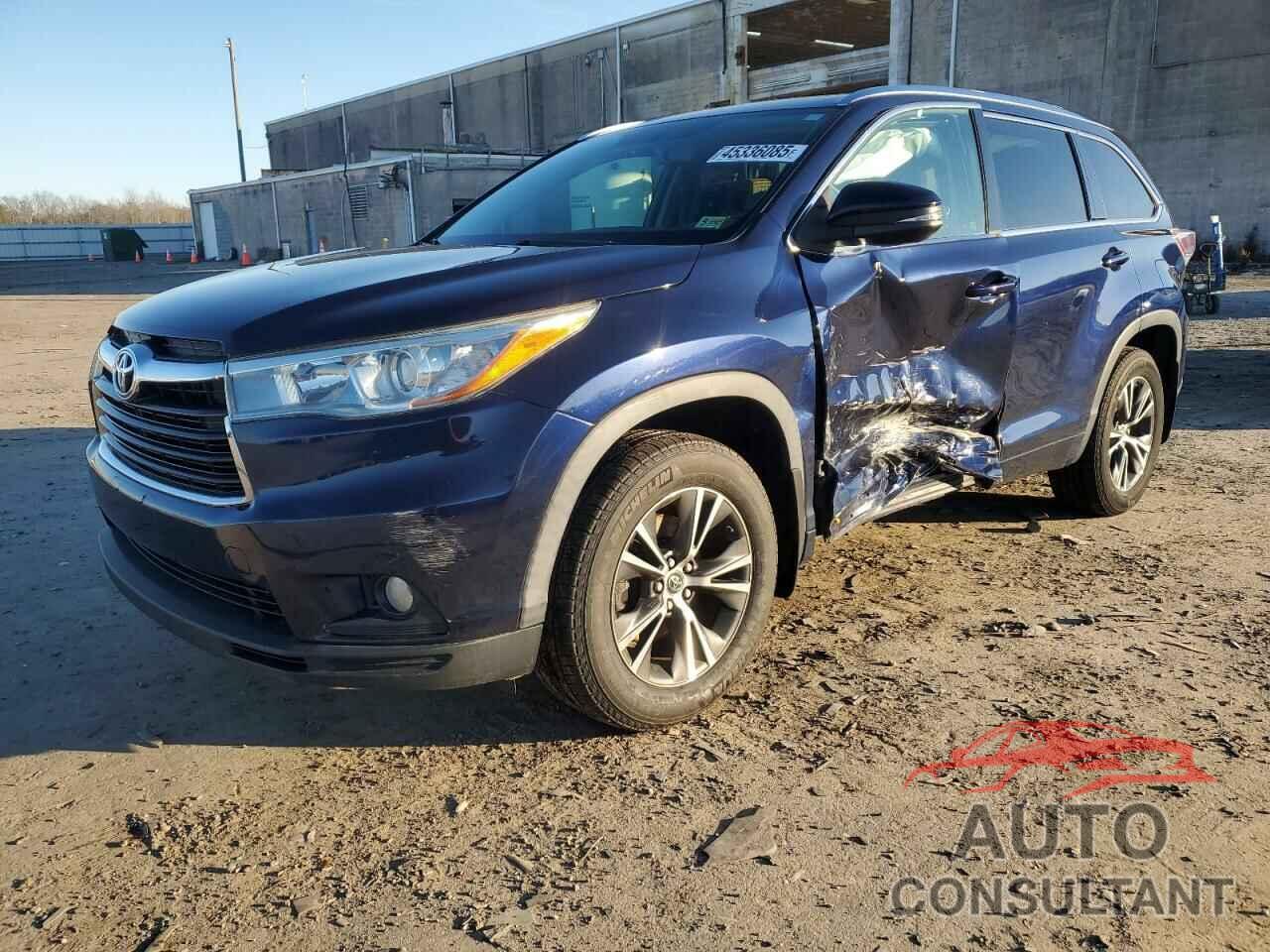 TOYOTA HIGHLANDER 2016 - 5TDJKRFHXGS321535