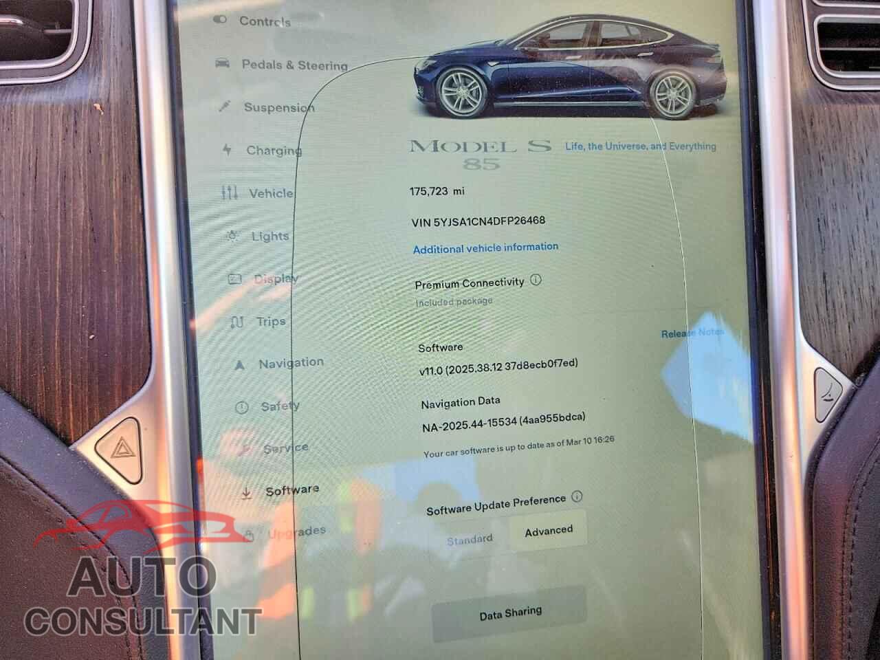 TESLA MODEL S 2013 - 5YJSA1CN4DFP26468