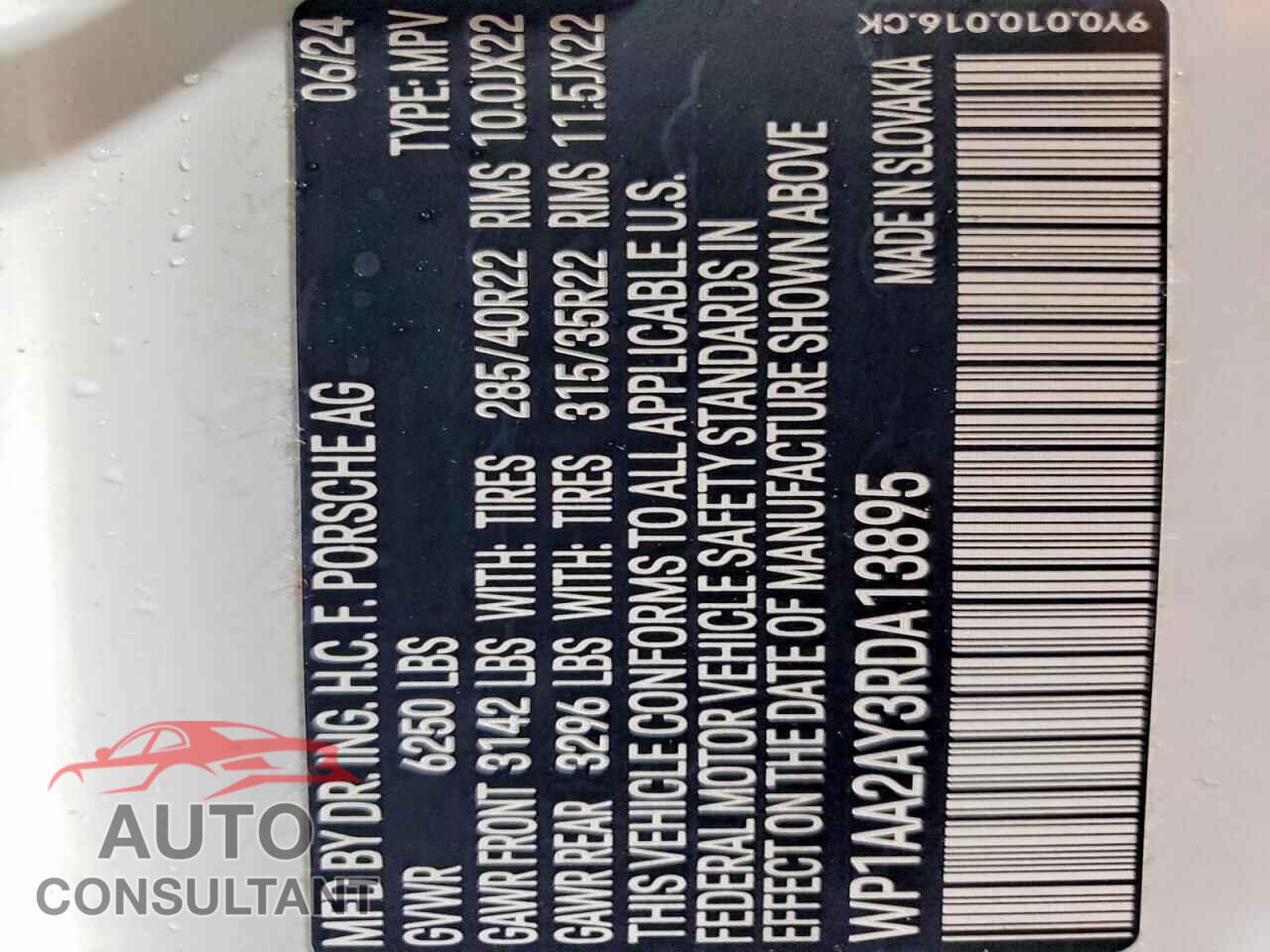 PORSCHE CAYENNE 2024 - WP1AA2AY3RDA13895