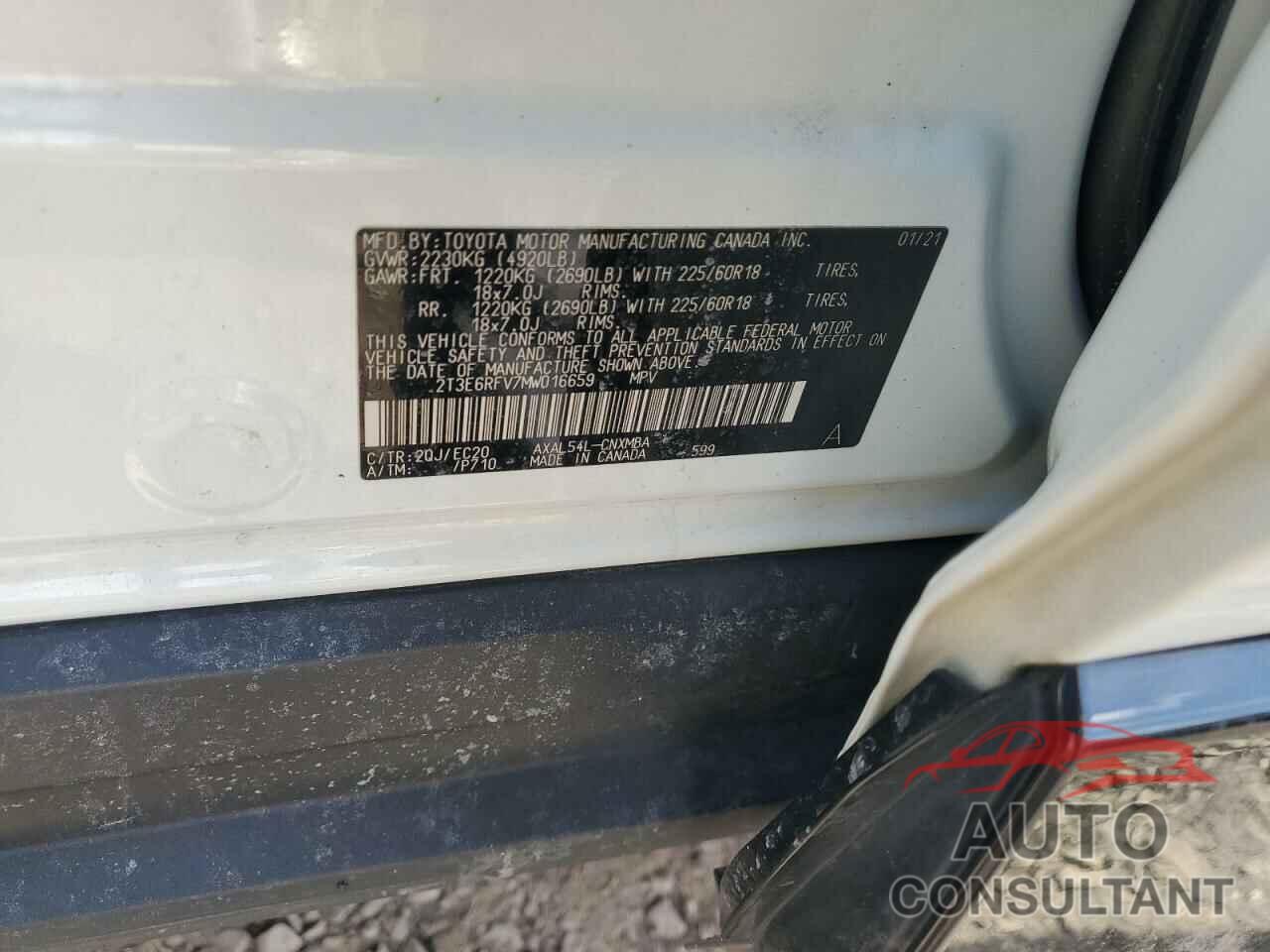 TOYOTA RAV4 2021 - 2T3E6RFV7MW016659