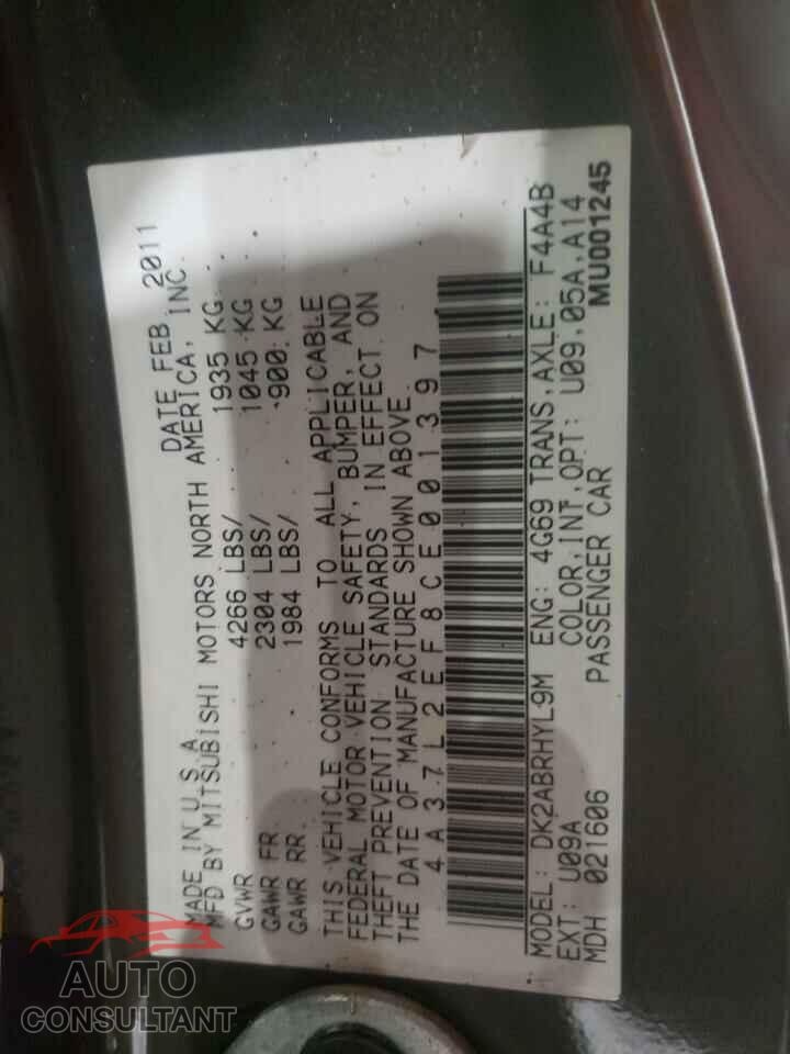 MITSUBISHI ECLIPSE 2012 - 4A37L2EF8CE001397