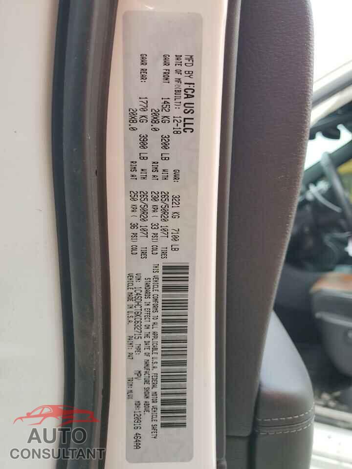 DODGE DURANGO 2019 - 1C4SDHCT6KC632715