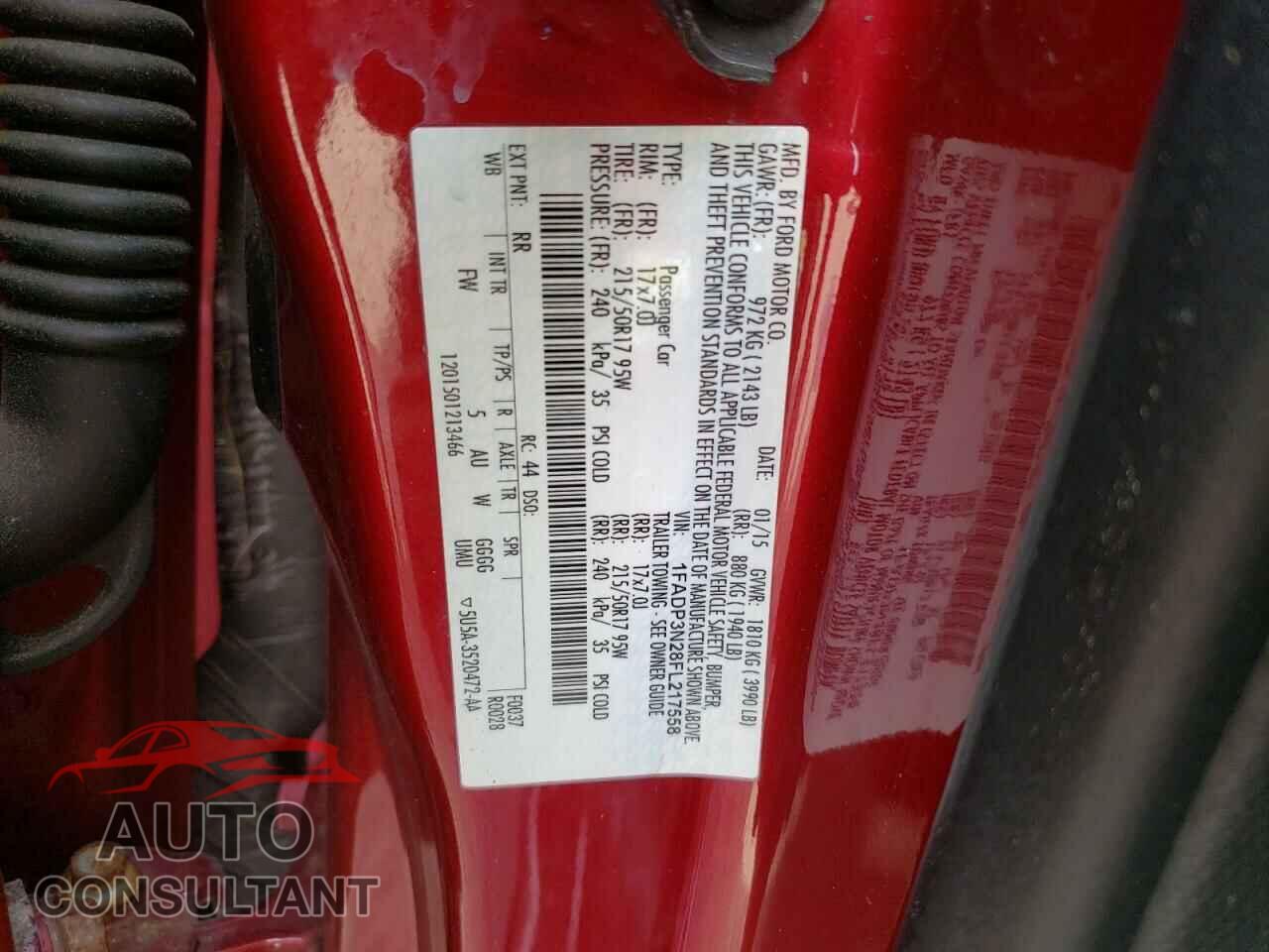 FORD FOCUS 2015 - 1FADP3N28FL217558