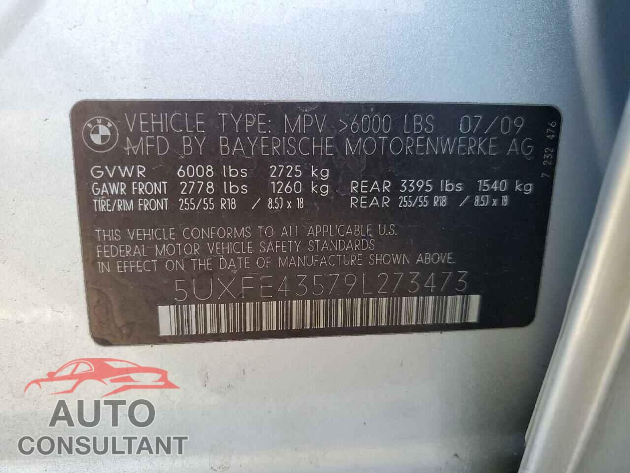 BMW X5 2009 - 5UXFE43579L273473