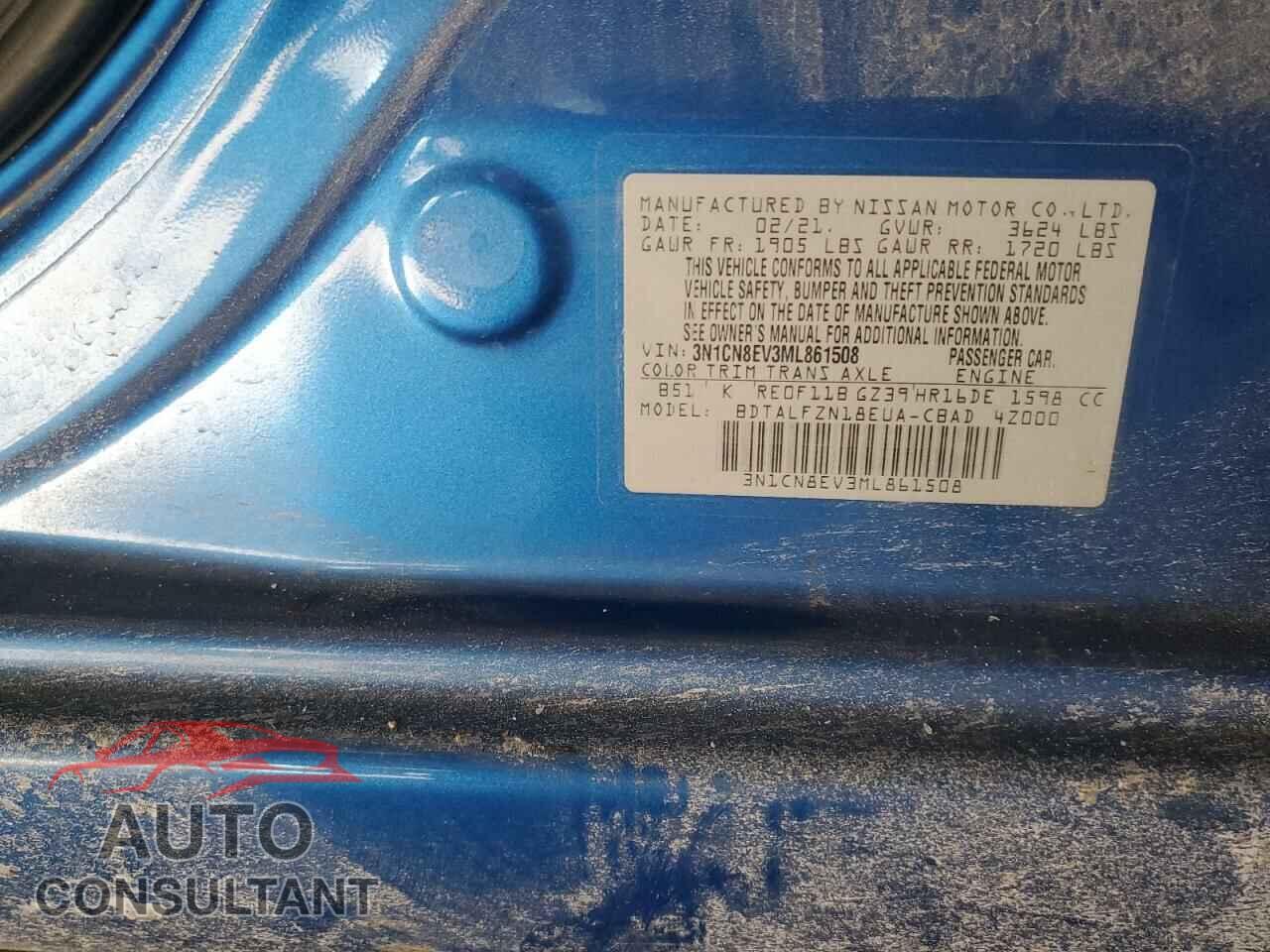 NISSAN VERSA 2021 - 3N1CN8EV3ML861508