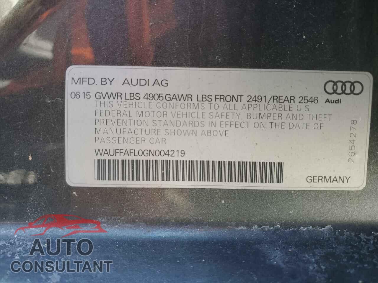 AUDI A4 2016 - WAUFFAFL0GN004219