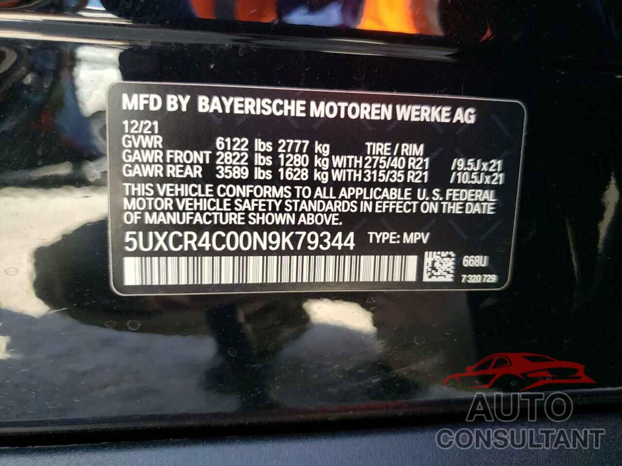 BMW X5 2022 - 5UXCR4C00N9K79344