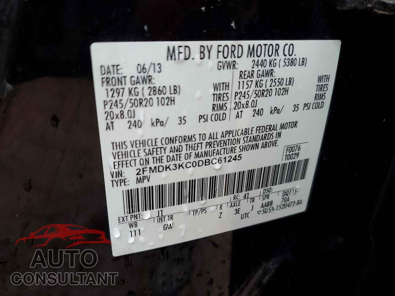 FORD EDGE 2013 - 2FMDK3KC0DBC61245