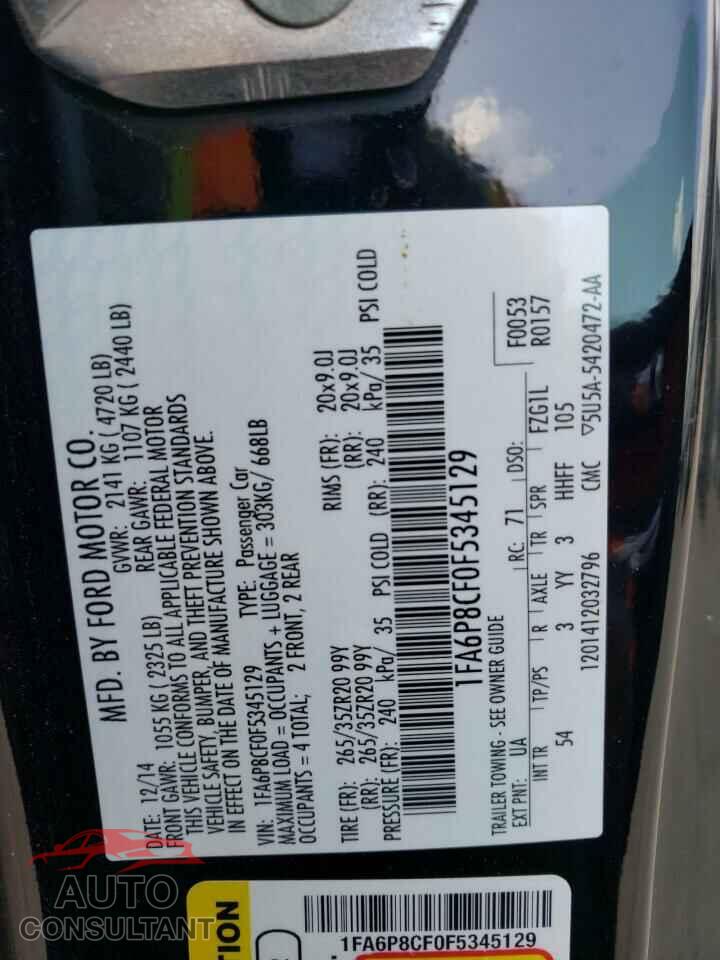 FORD MUSTANG 2015 - 1FA6P8CF0F5345129