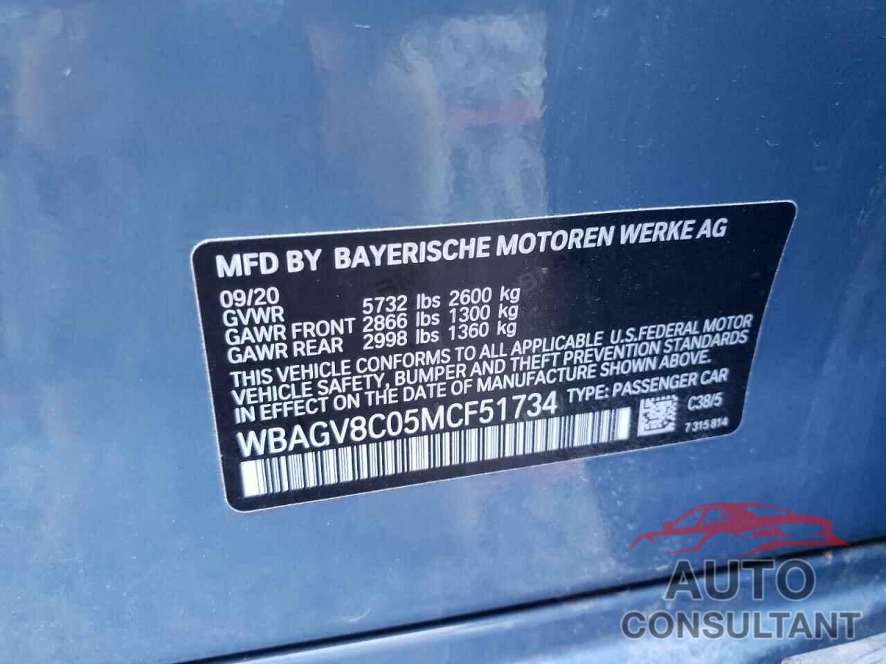 BMW M8 2021 - WBAGV8C05MCF51734