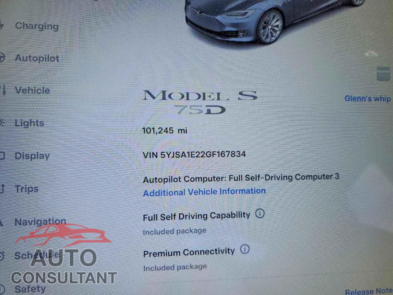 TESLA MODEL S 2016 - 5YJSA1E22GF167834