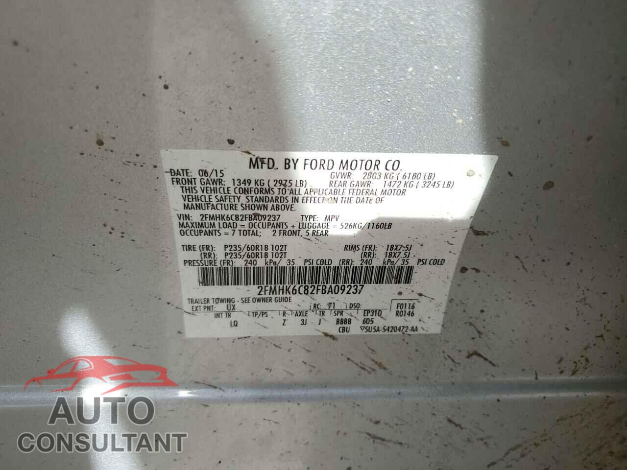 FORD FLEX 2015 - 2FMHK6C82FBA09237