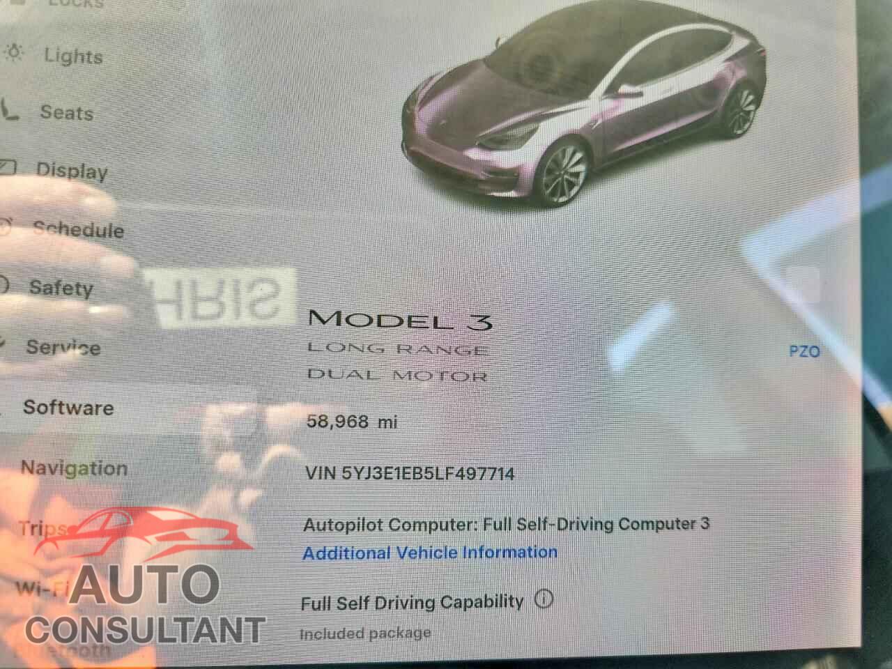 TESLA MODEL 3 2020 - 5YJ3E1EB5LF497714
