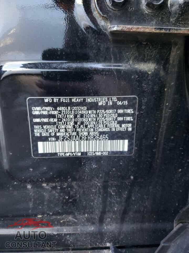 SUBARU FORESTER 2015 - JF2SJAAC8FH826465