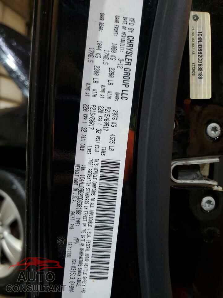 JEEP COMPASS 2012 - 1C4NJDBB2CD638188