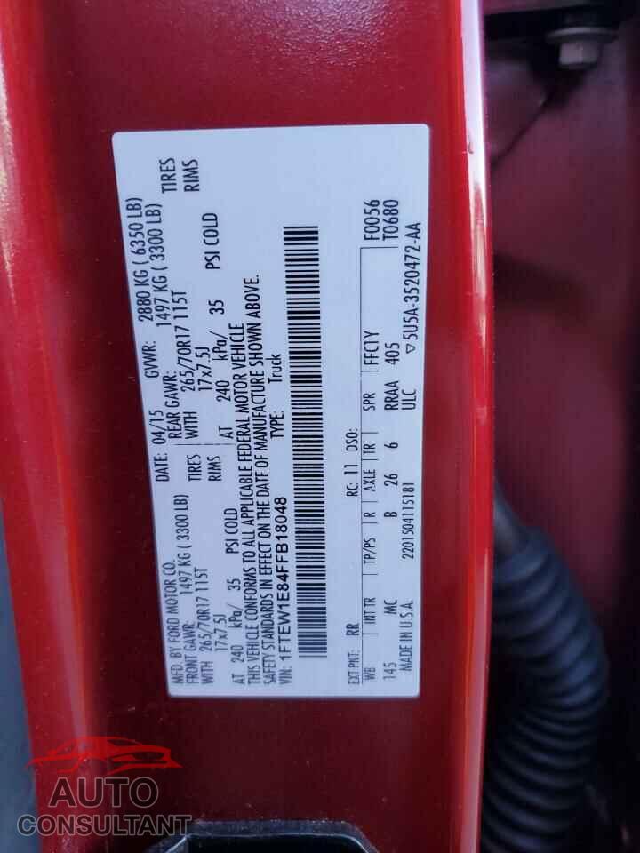 FORD F-150 2015 - 1FTEW1E84FFB18048