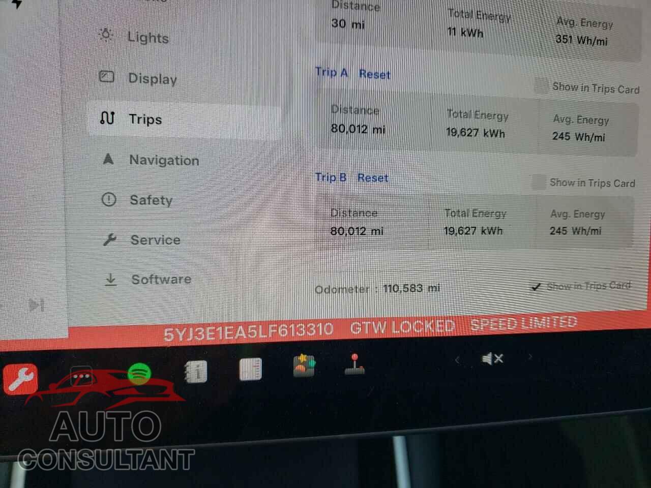TESLA MODEL 3 2020 - 5YJ3E1EA5LF613310