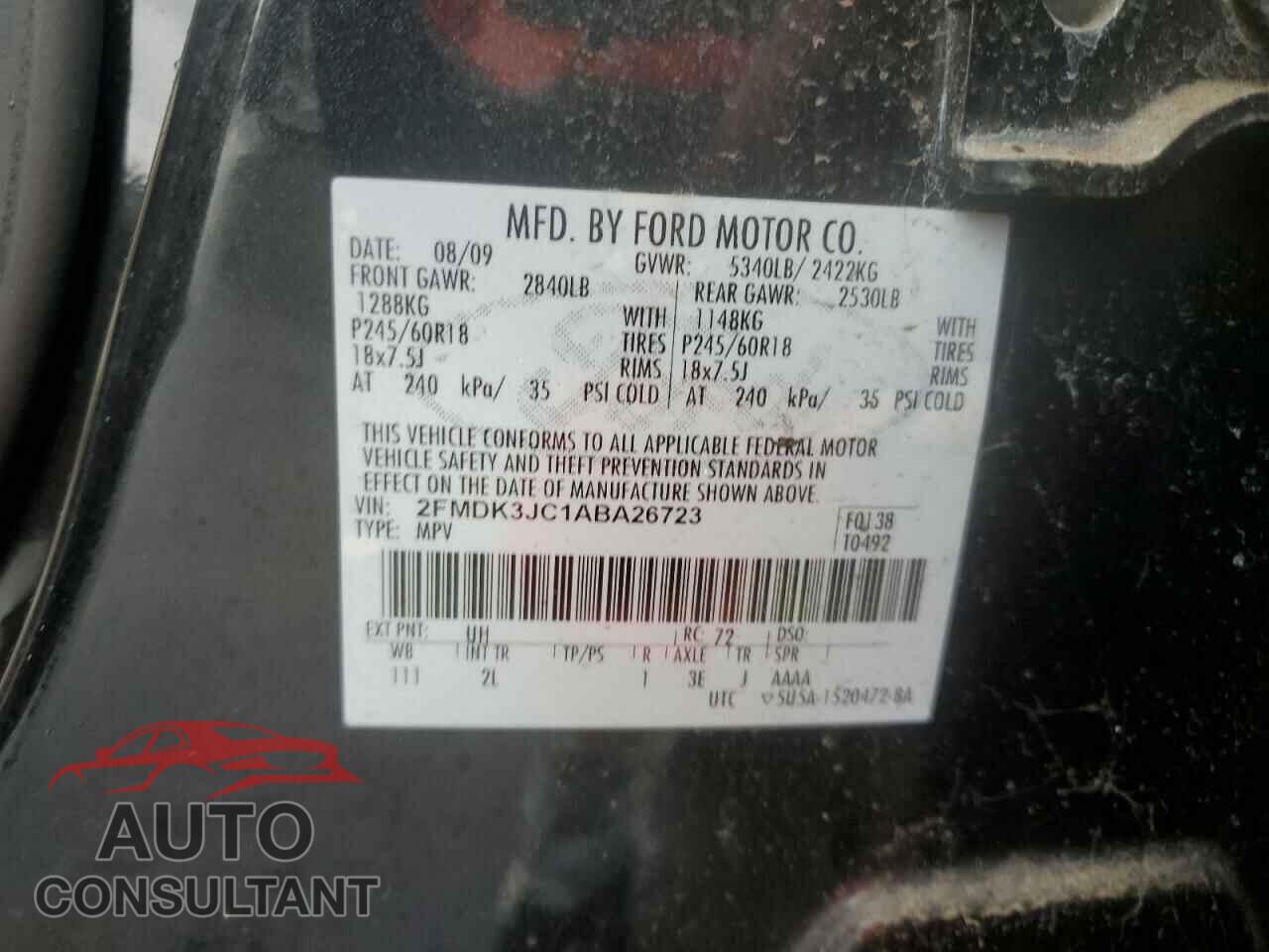 FORD EDGE 2010 - 2FMDK3JC1ABA26723