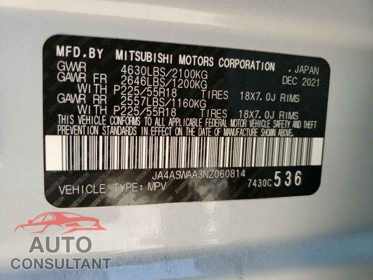 MITSUBISHI ECLIPSE 2022 - JA4ASWAA3NZ060814