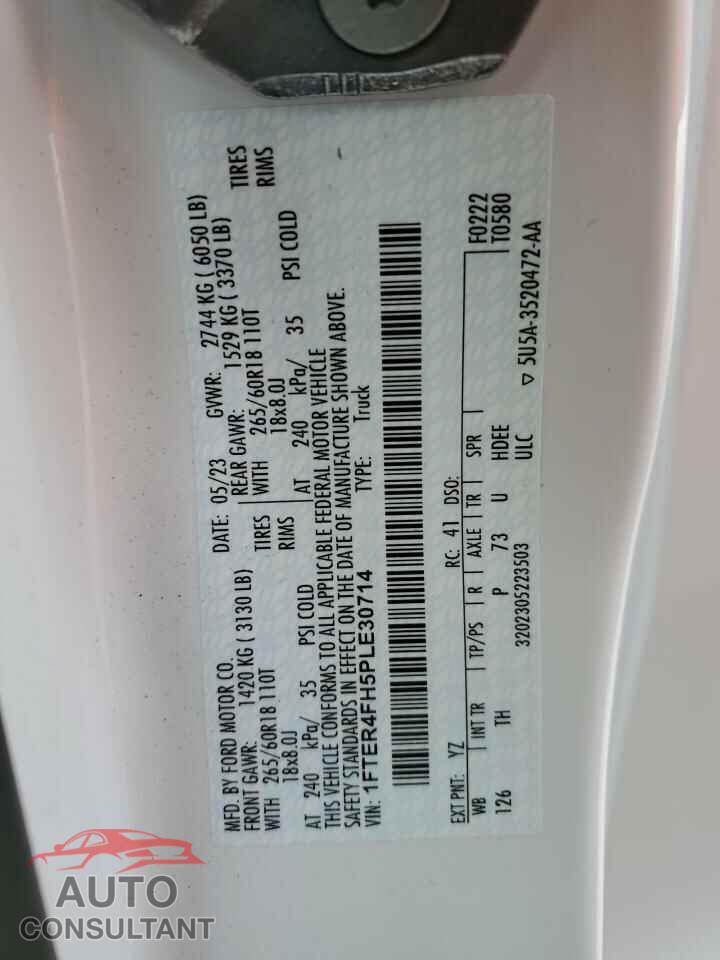 FORD RANGER 2023 - 1FTER4FH5PLE30714