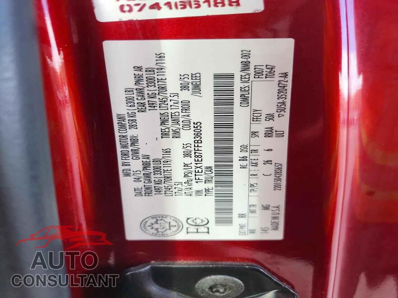 FORD F150 2015 - 1FTEX1E87FFB36055