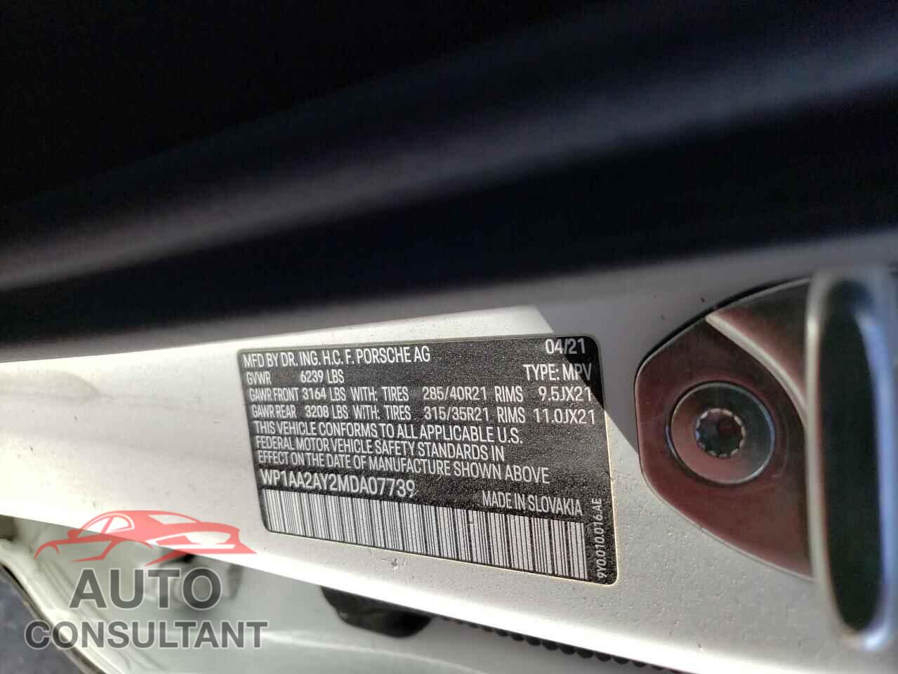 PORSCHE CAYENNE 2021 - WP1AA2AY2MDA07739