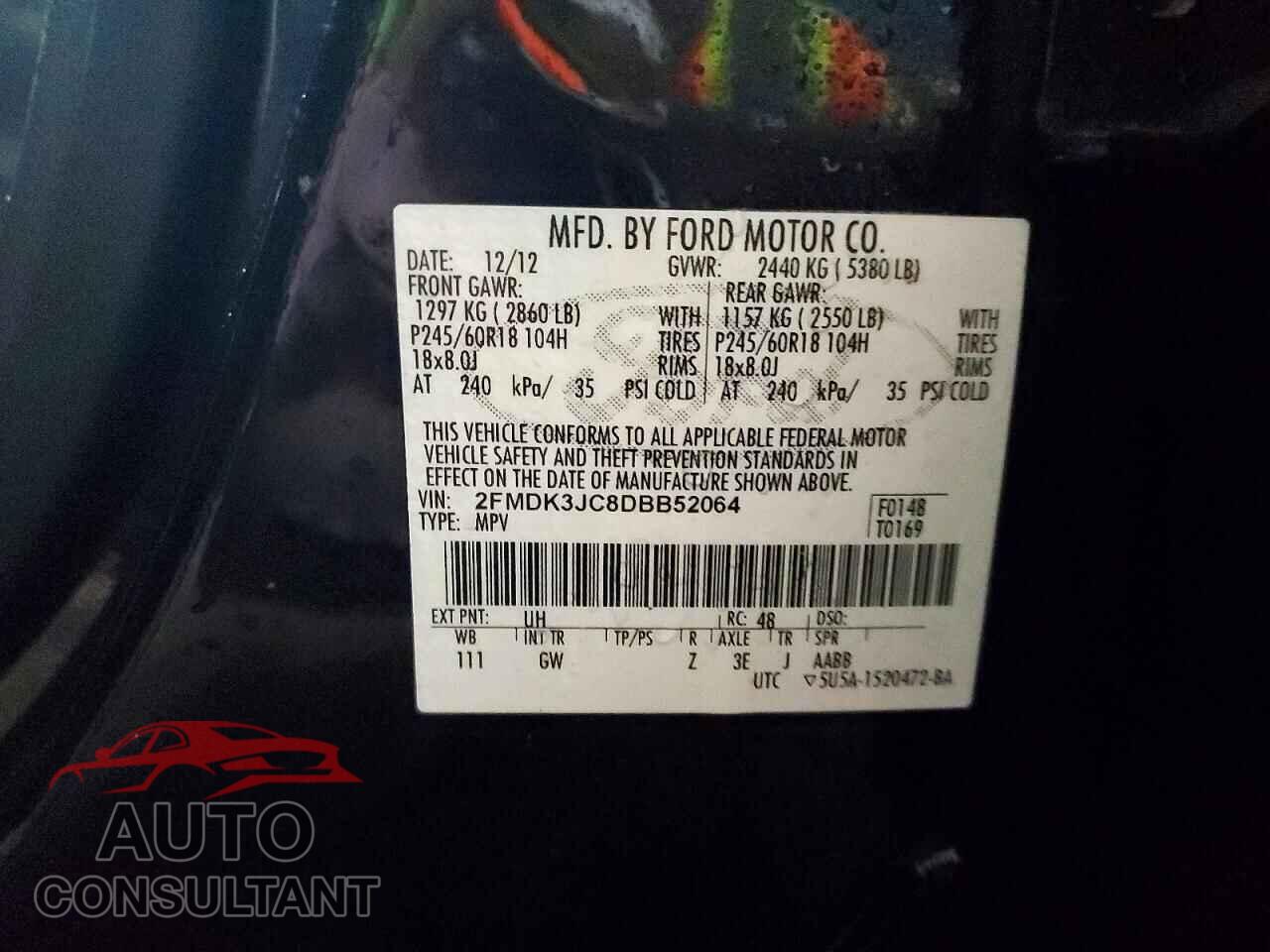 FORD EDGE 2013 - 2FMDK3JC8DBB52064