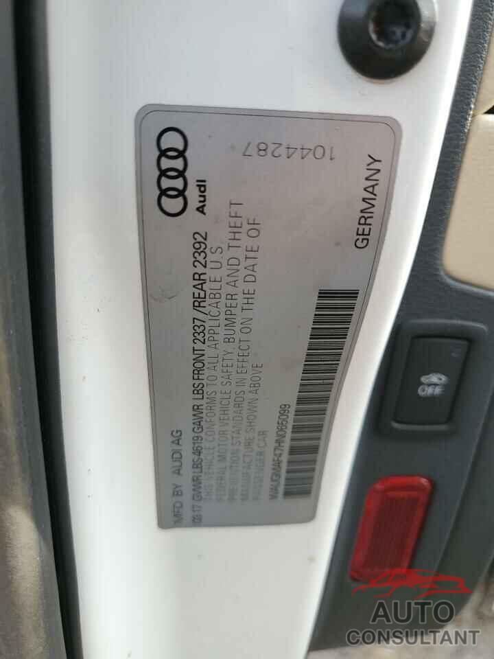 AUDI A4 2017 - WAUGMAF47HN065099