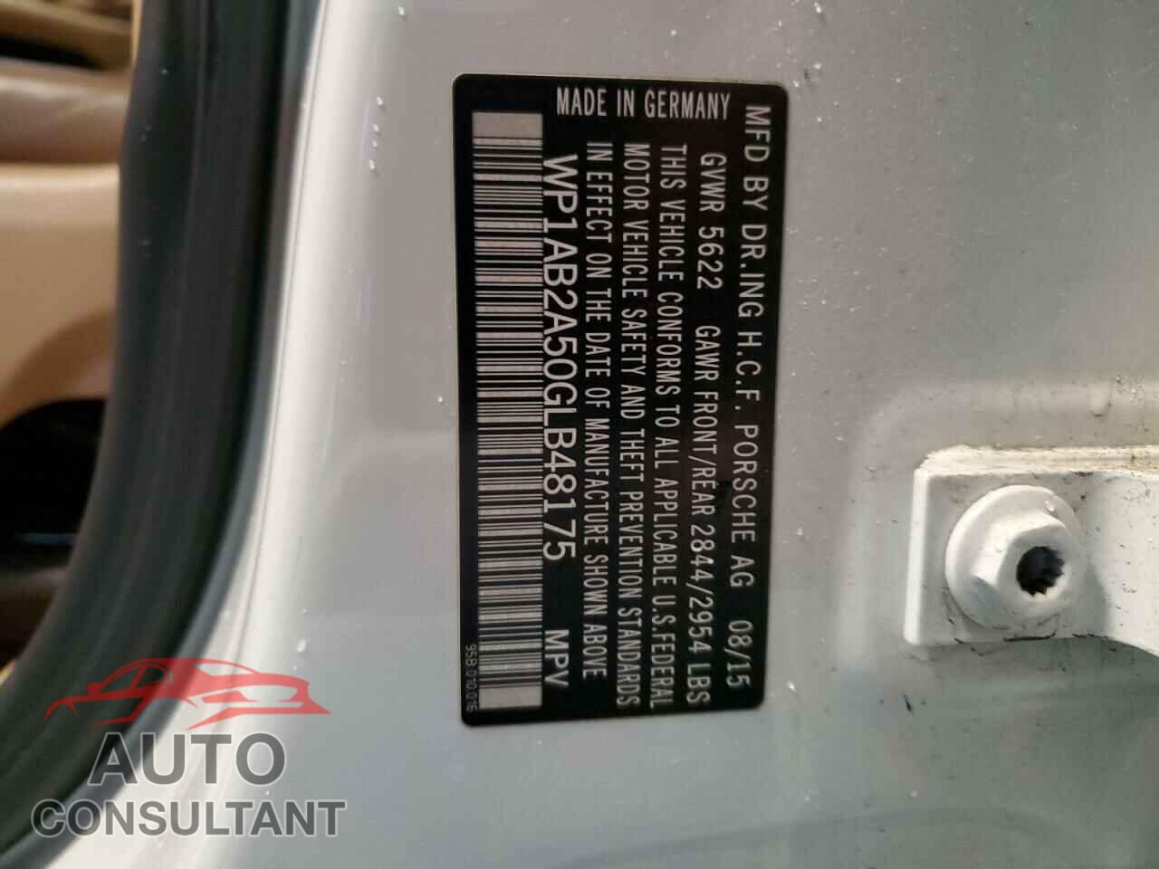 PORSCHE MACAN 2016 - WP1AB2A50GLB48175