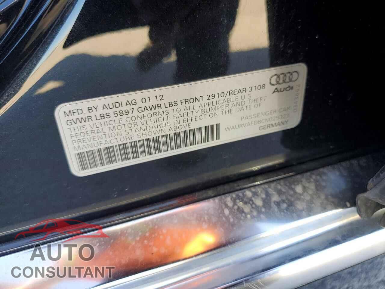 AUDI A8 2012 - WAURVAFD8CN025323
