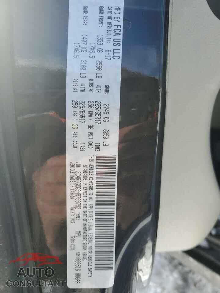 DODGE CARAVAN 2017 - 2C4RDGCG9HR799792