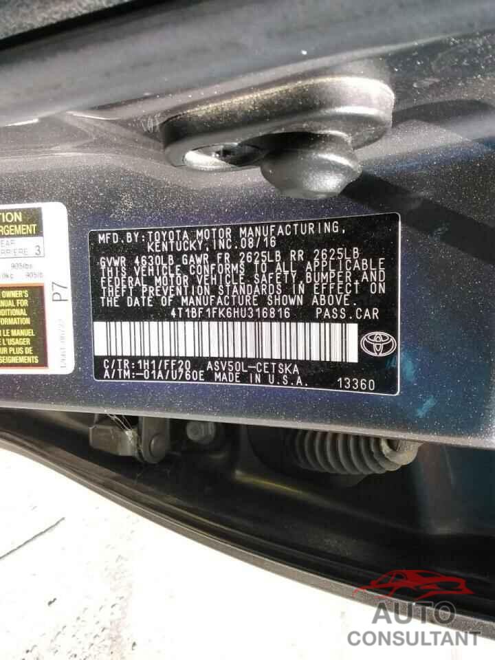 TOYOTA ALL OTHER 2017 - 4T1BF1FK6HU316816