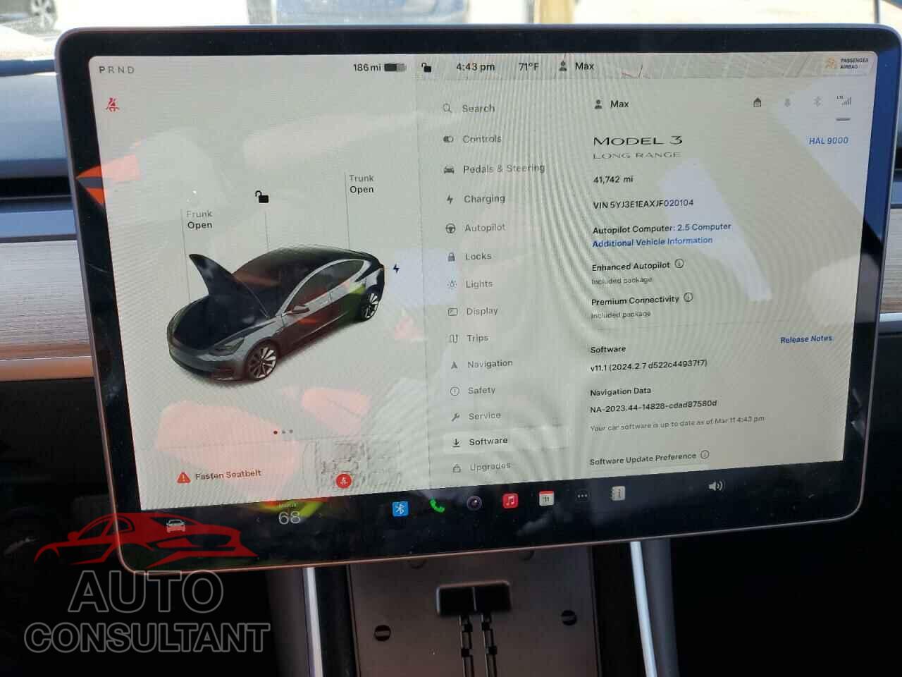 TESLA MODEL 3 2018 - 5YJ3E1EAXJF020104