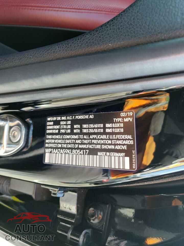 PORSCHE MACAN 2019 - WP1AA2A59KLB05417