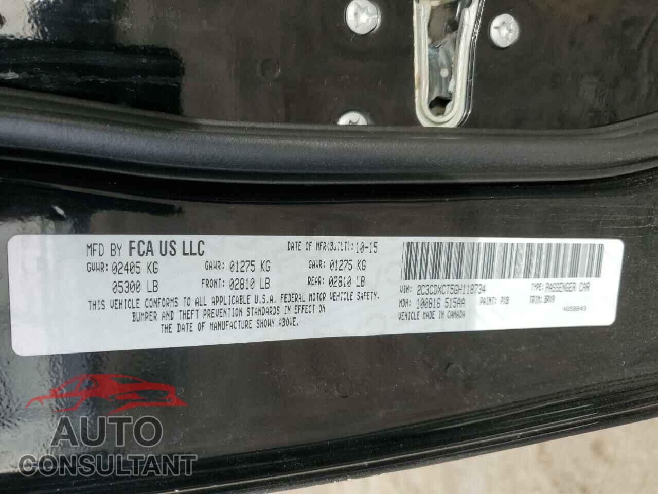 DODGE CHARGER 2016 - 2C3CDXCT5GH118734