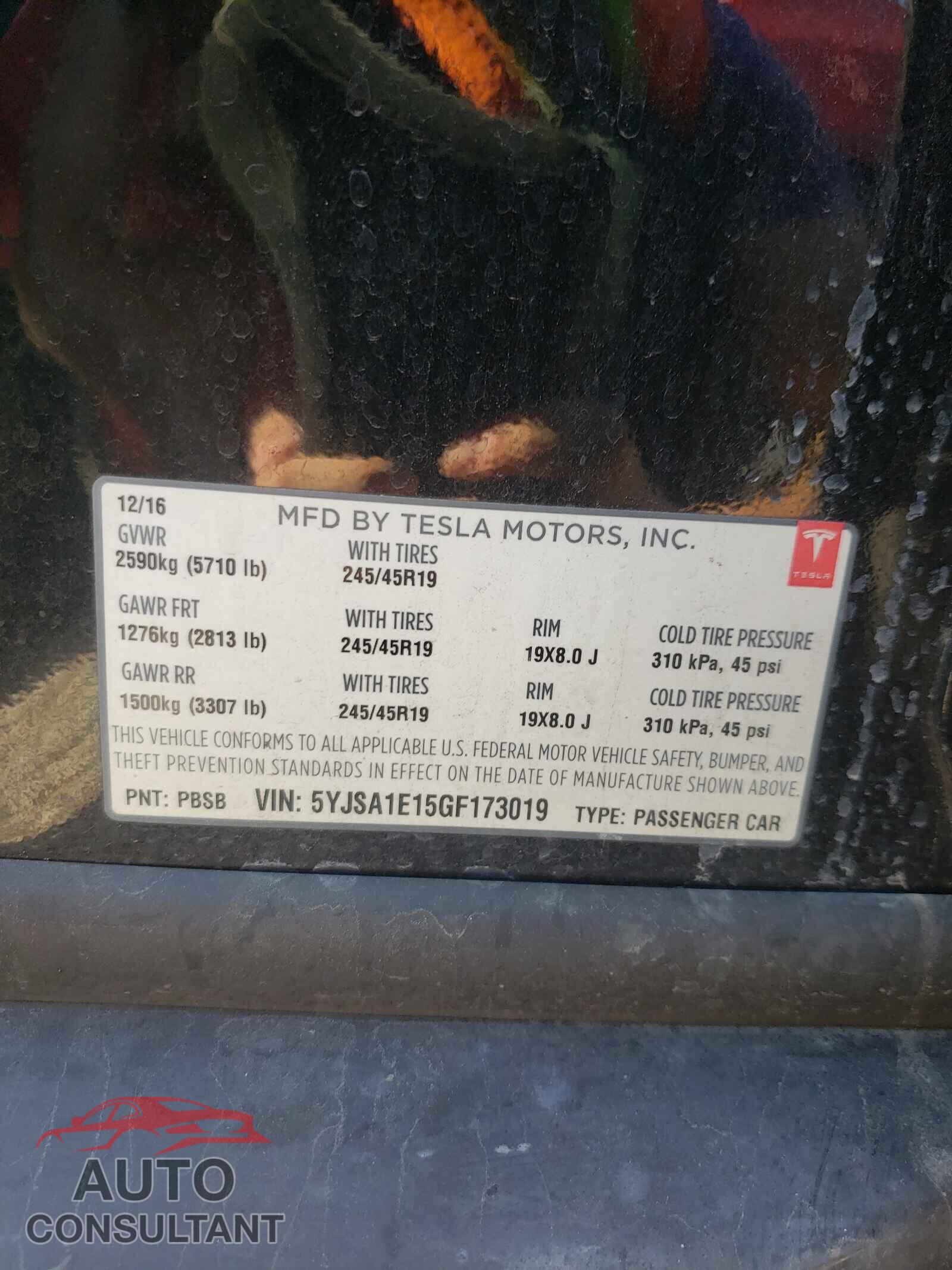 TESLA MODEL S 2016 - 5YJSA1E15GF173019