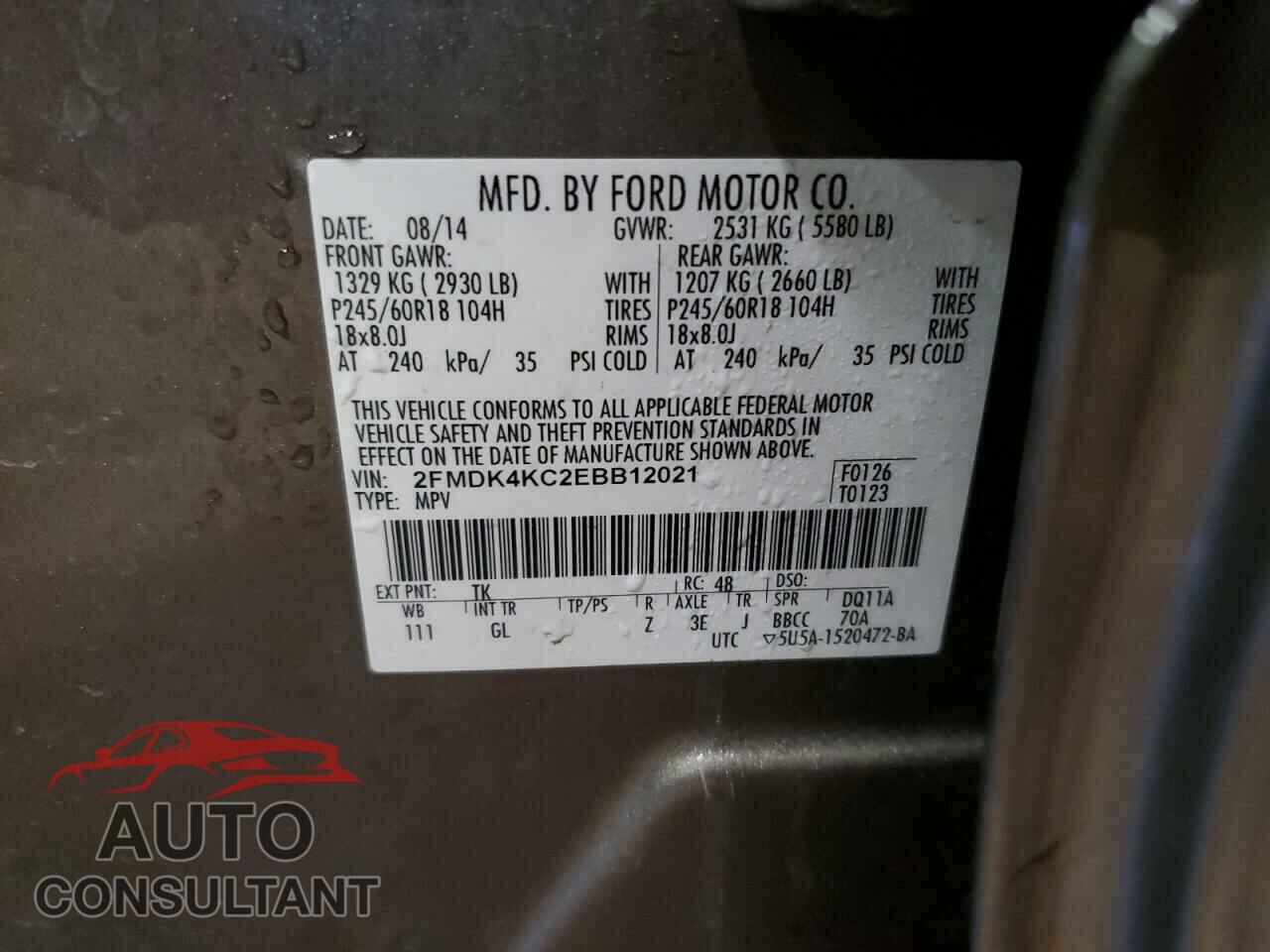 FORD EDGE 2014 - 2FMDK4KC2EBB12021