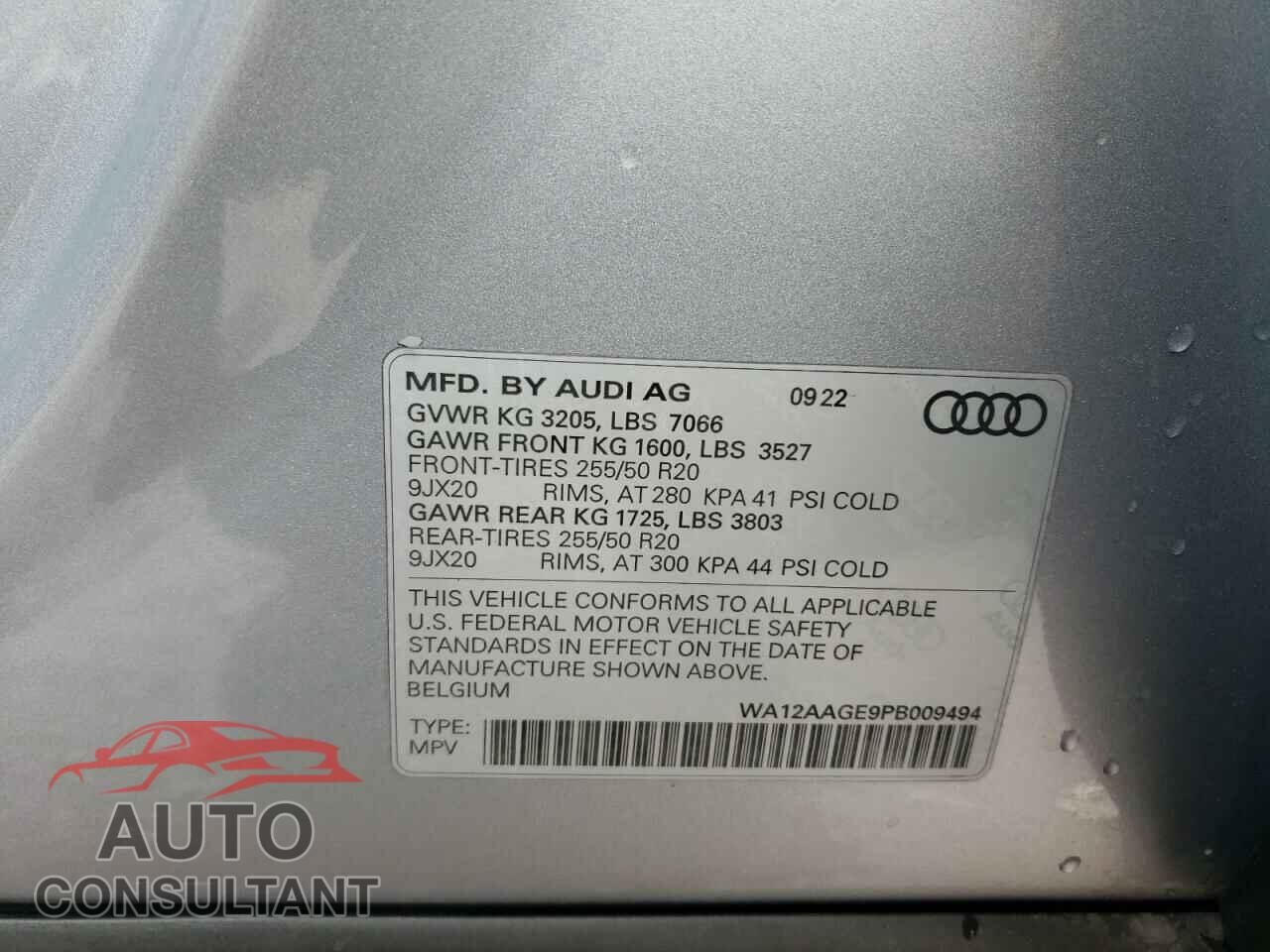 AUDI E-TRON 2023 - WA12AAGE9PB009494