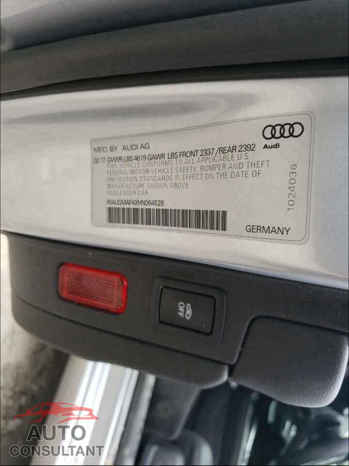 AUDI A4 2017 - WAUGMAF4XHN064528