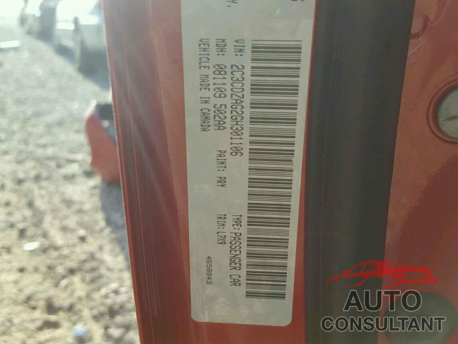 DODGE CHALLENGER 2016 - 2C3CDZAG2GH301106