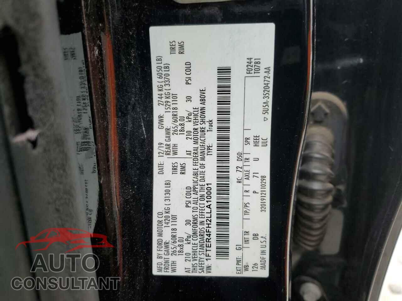 FORD RANGER 2020 - 1FTER4FH2LLA10001